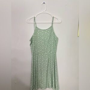 Green Floral Spaghetti Strap Dress